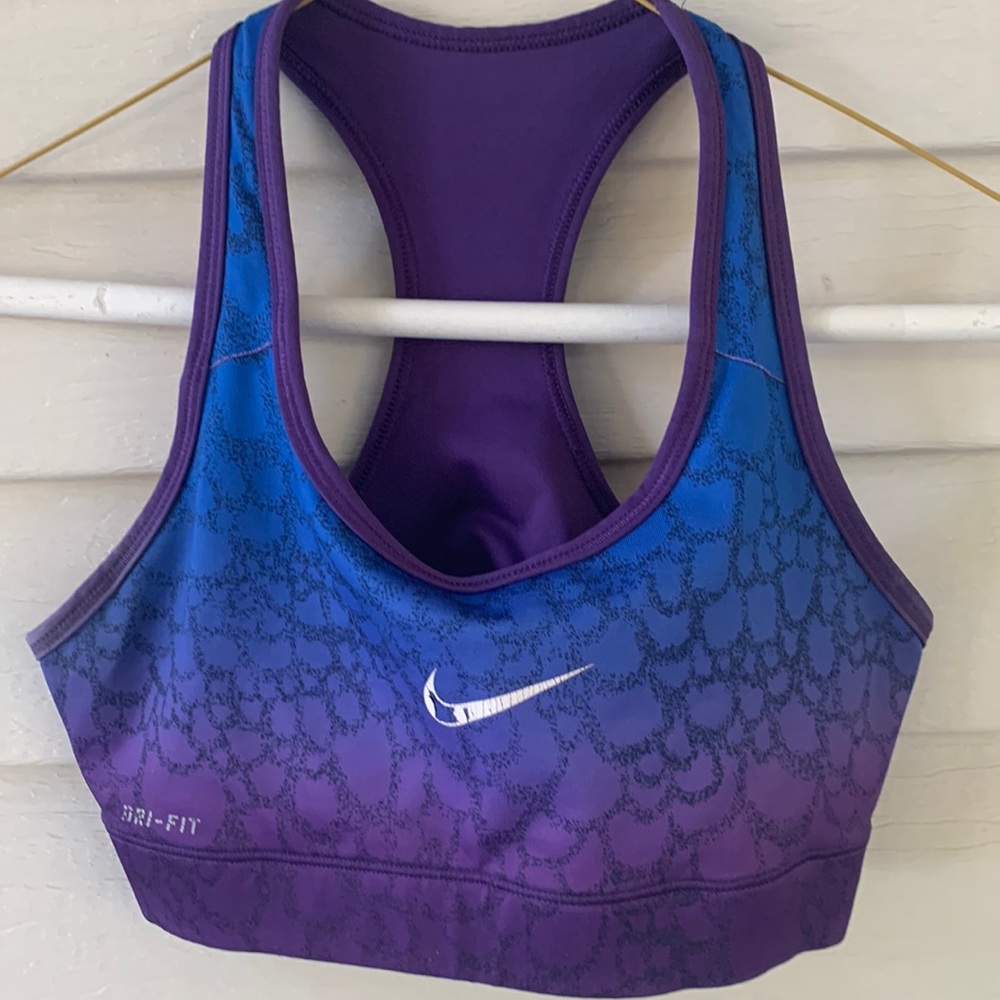 Nike blue/ purple dri-fit sports bra